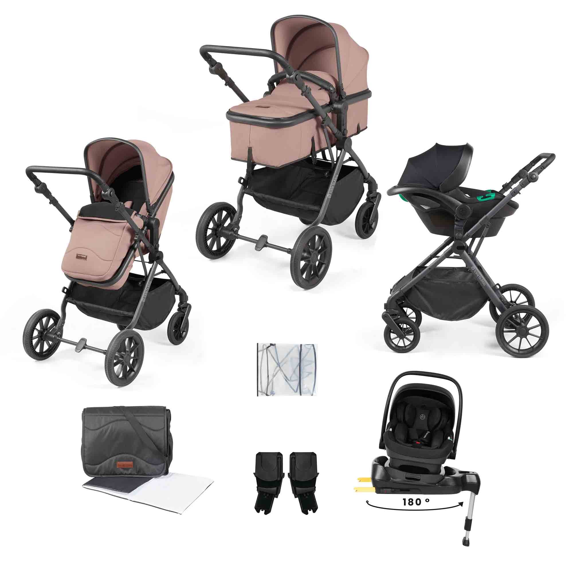 Cosmo 9 Piece Travel System with i-Size Nimbus 180° Spin Car Seat & ISOFIX Base - Image 4