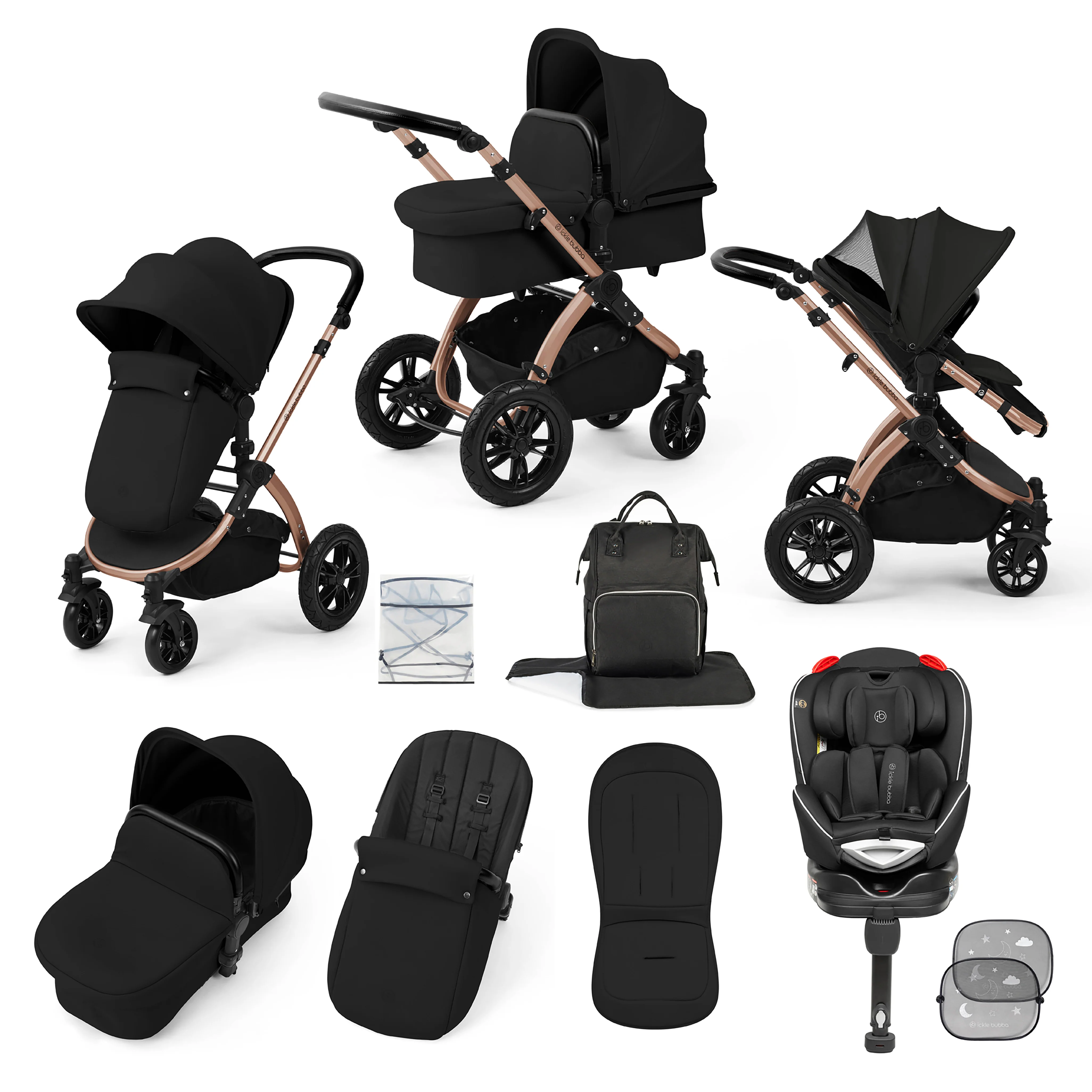 Stomp Luxe 10 Piece Travel System with (Black) Radial Car Seat - Image 8