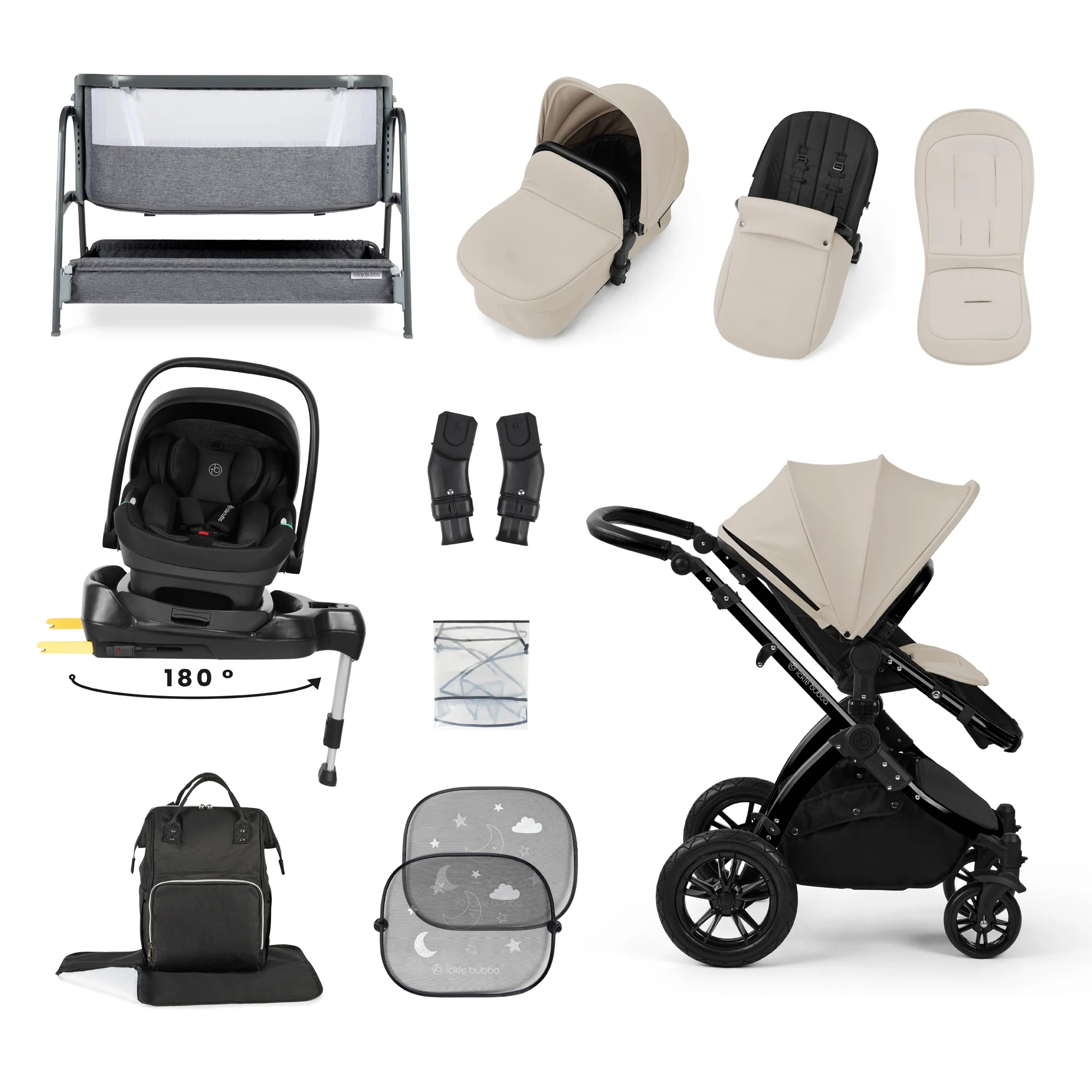 Stomp Luxe Nimbus 180° Spin I-Size Travel System & Home 14 Piece Bundle - Image 12