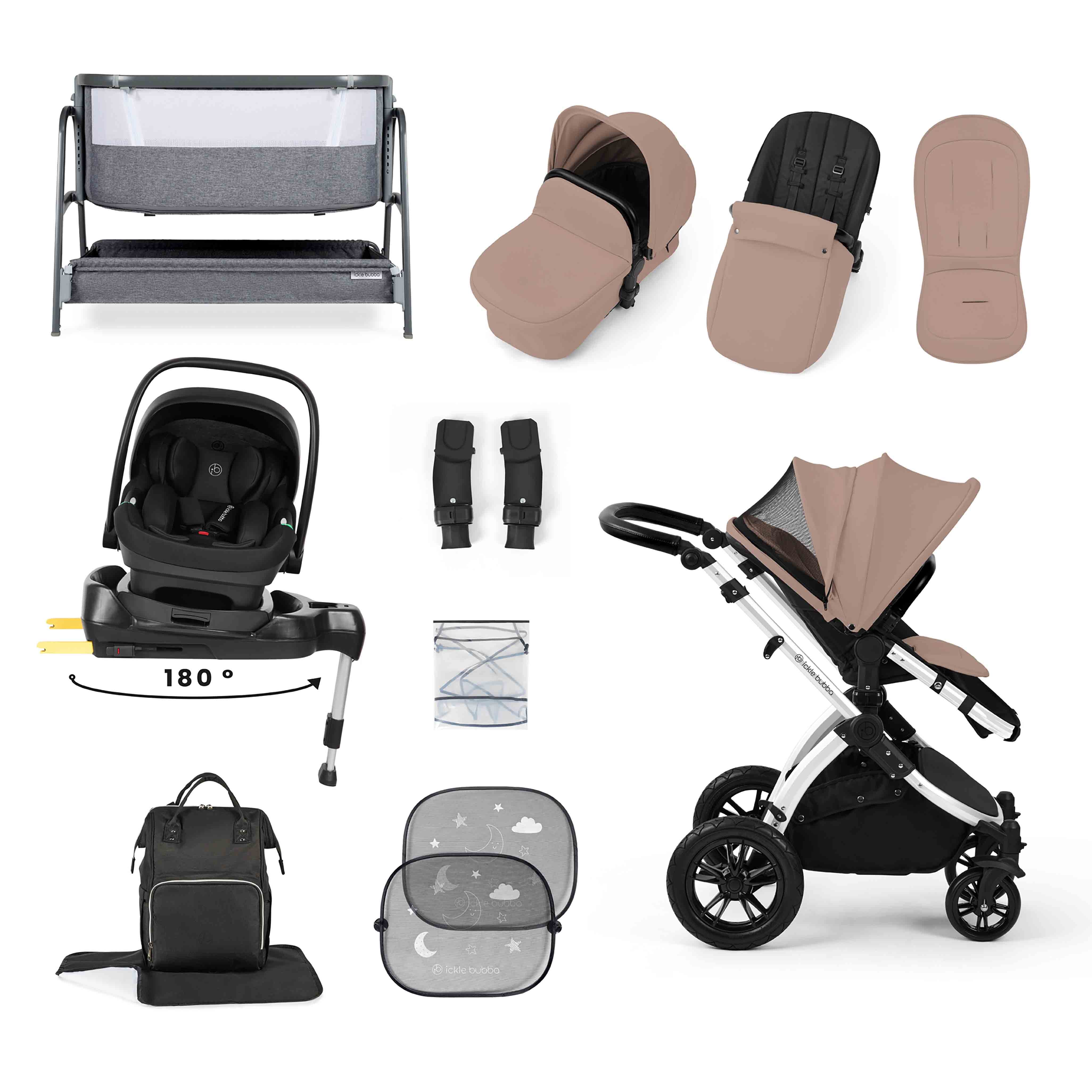 Stomp Luxe Nimbus 180° Spin I-Size Travel System & Home 14 Piece Bundle - Image 16