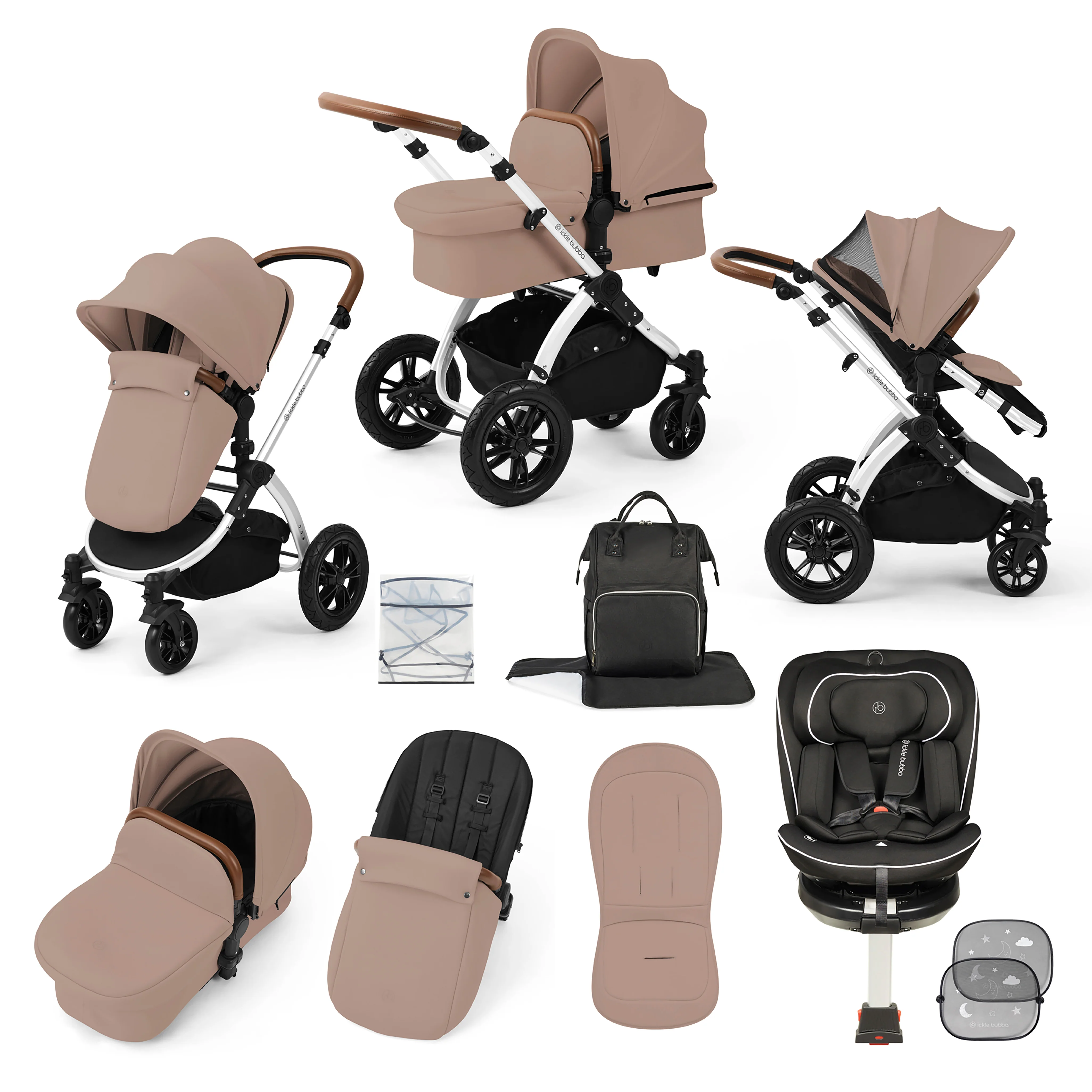 Stomp Luxe Travel Bundle with (Black) Radial i-Size Plus 360 Spin 40-150cm Isofix Car Seat - Image 21